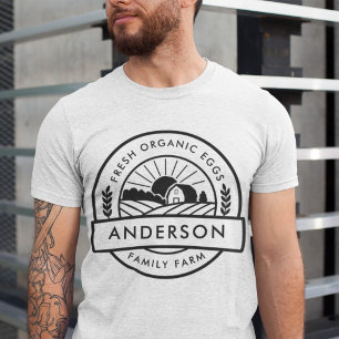 Barn Family Farm Farmer Round Decorative T-Shirt