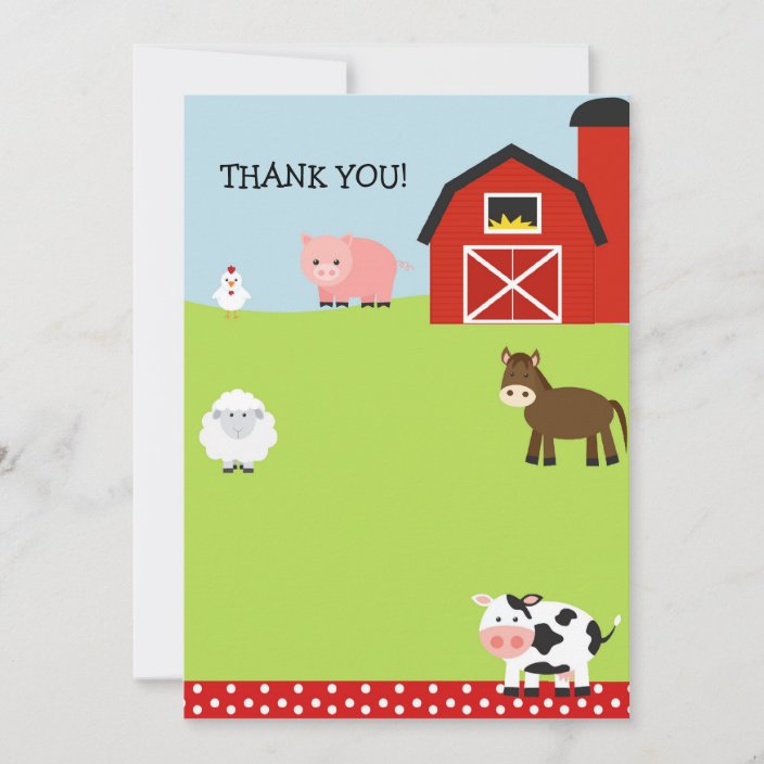 Barn Farm Barnyard Thank You Notes | Zazzle.com