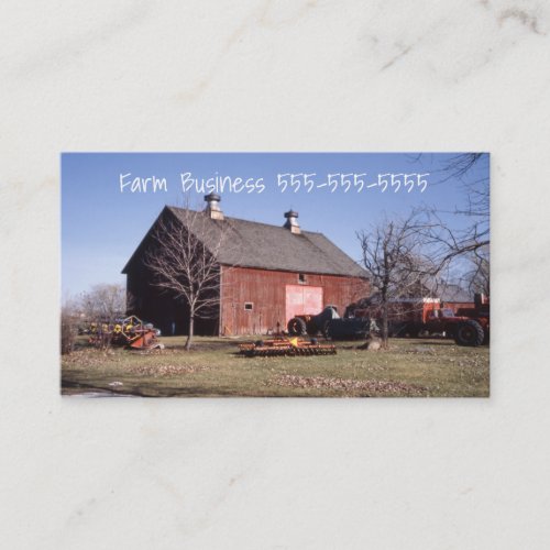 Barn Farmer Equipment Farm Landscape Business Card