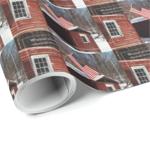 Barn Flag Patriotic Reminders All Around Wrapping Paper
