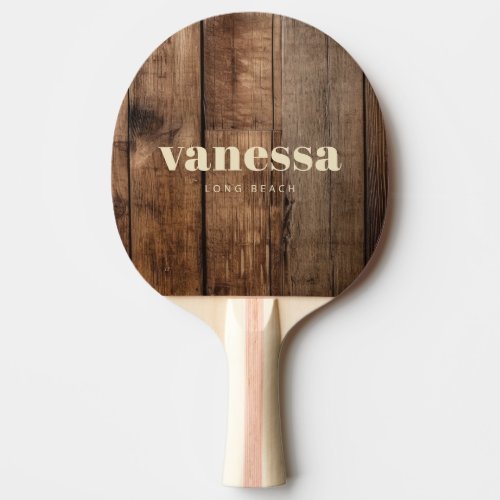Barn Floor Boards Minimal Modern Classic Name Ping Pong Paddle