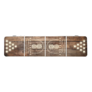 Barn Floor Boards Pineapple Wedding Arch & Name Beer Pong Table