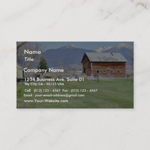 Customizable Barn Grass Mountains Fence Business Card