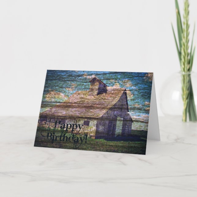 Barn Grunge Birthday Card (Front)