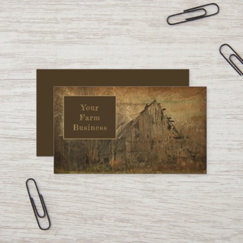 Barn Grunge Texture Sepia Vintage Country Rustic Business Card