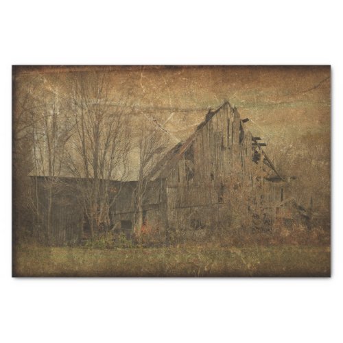 Barn Grunge Texture Sepia Vintage Country Rustic Tissue Paper