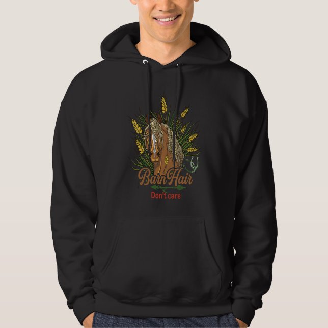 Barn Hair Don't Care Horse Riding  For Teen Girls  Hoodie (Front)
