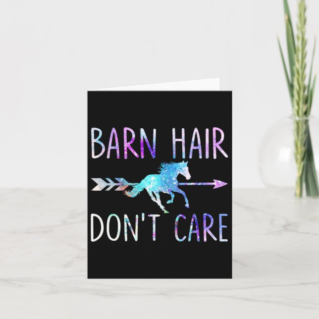 Barn Hair Dont Care Love Horse Riding Equestrian R Card (Front)