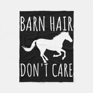 Barn Hair Dont Care Rancher Horse Riding Farmer Co Fleece Blanket