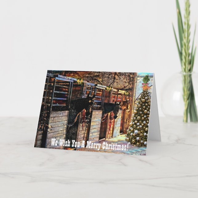 Barn Horse Christmas Holiday Card (Front)