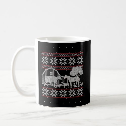 Barn Horse Cow Farmer Farming Ugly Christmas Sweat Coffee Mug