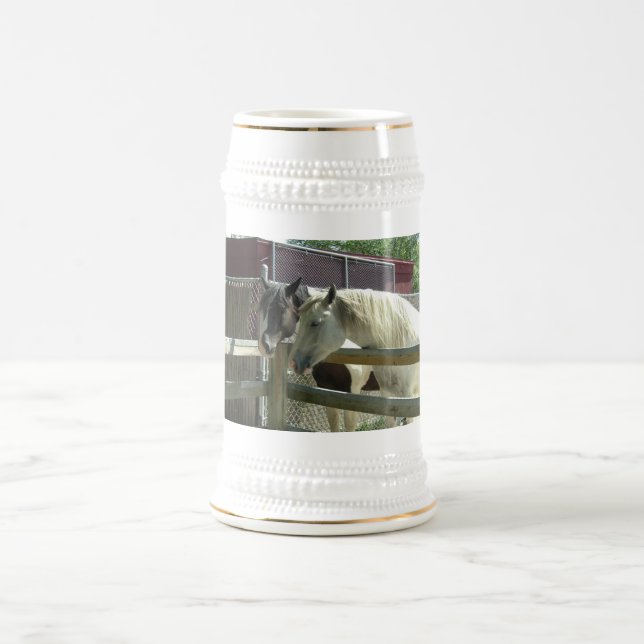 Barn Horses Beer Stein (Center)