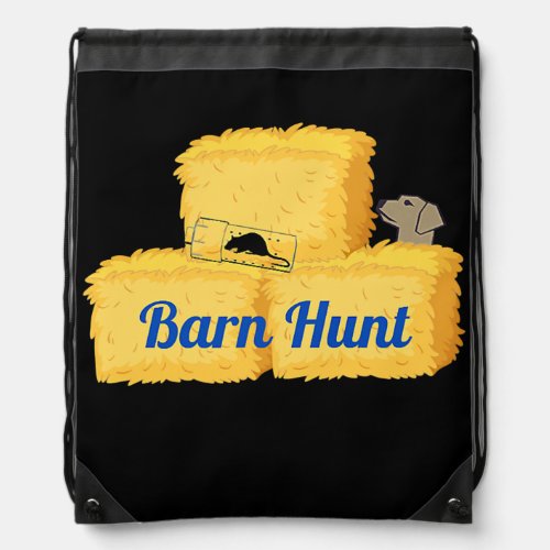 Barn Hunt Dog Rat Hunting Barn Hunt with hay Drawstring Bag