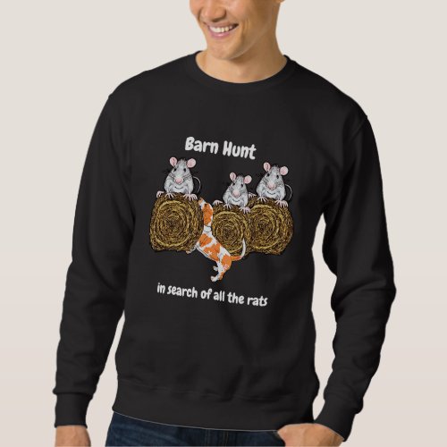 Barn Hunt  in search of rats with a Bassett Hound Sweatshirt