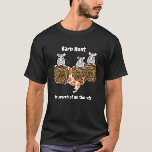 Barn Hunt  in search of rats with a Bassett Hound T_Shirt