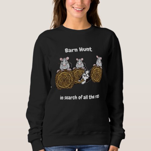 Barn Hunt  in search of rats with a Boston Terrier Sweatshirt