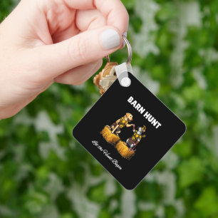 Barn Hunt Lover cute warrior Rat and yellow labrad Keychain