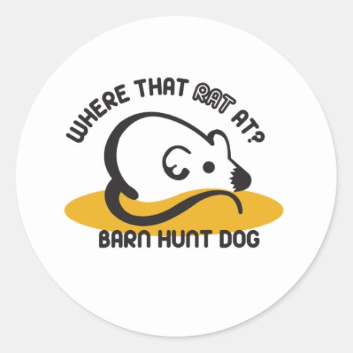 Barn Hunt Mouse Classic Round Sticker