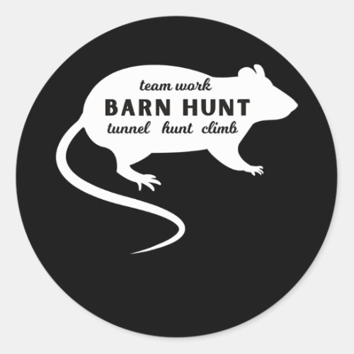 Barn Hunt Rat Hunting Teamwork  Classic Round Sticker