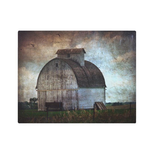 Barn in a Field Metal Print (Front)