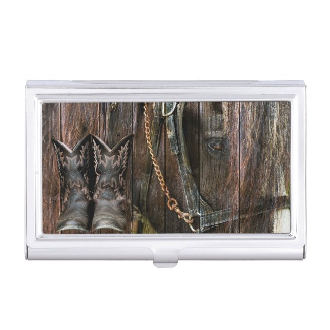 Barn In God We Trust Business Card Case (Front)