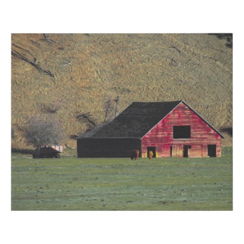 Barn in Montana USA Sky Rustic Photography Faux Canvas Print
