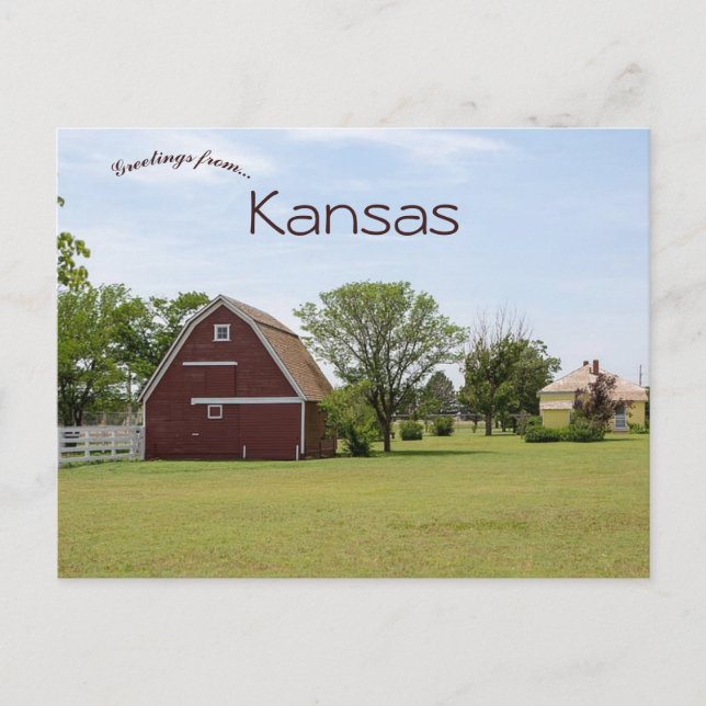 Barn in Rural Kansas Postcard (Front)