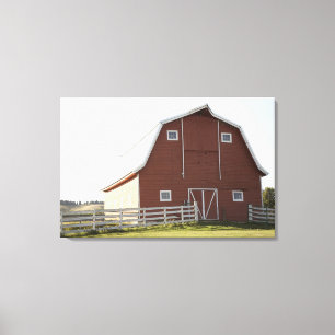 Barn in rural landscape canvas print
