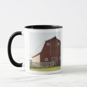 Barn in rural landscape mug