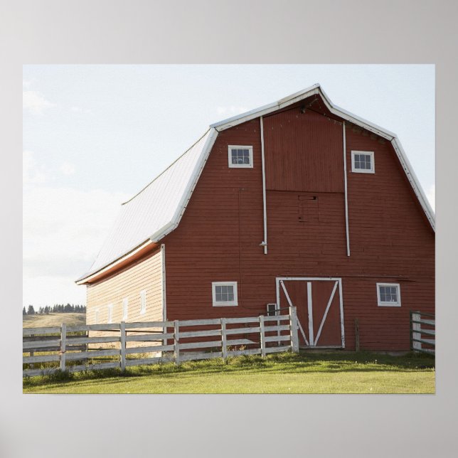 Barn in rural landscape poster (Front)