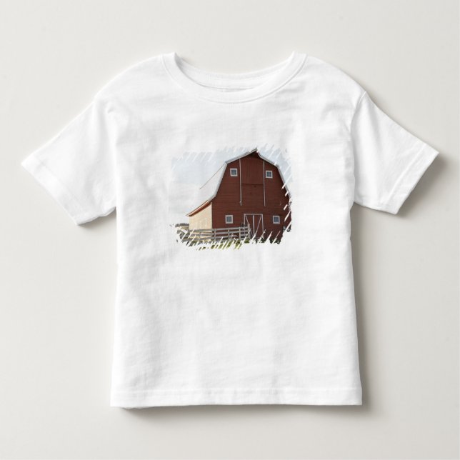 Barn in rural landscape toddler t-shirt (Front)