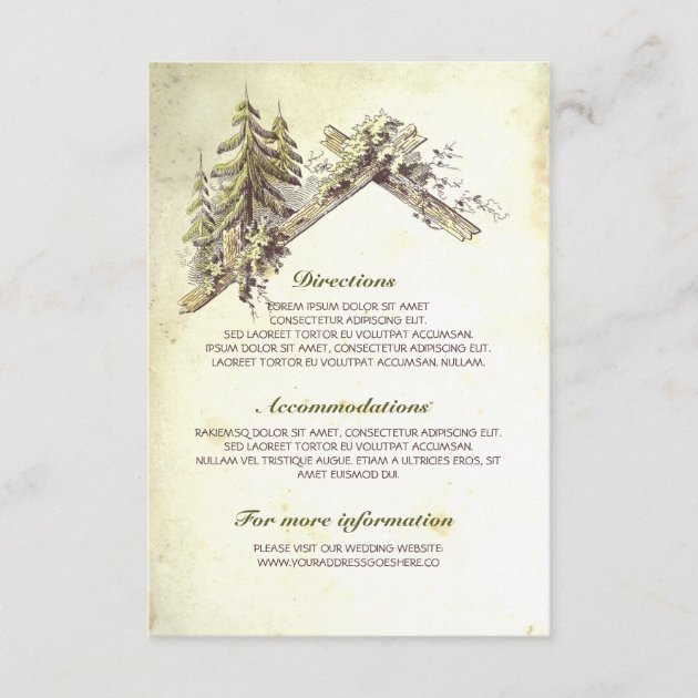 Barn In The Wood Wedding Details Card