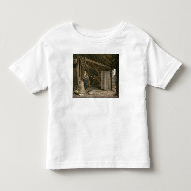 Barn Interior with a Maid Churning Butter Toddler T-shirt (Front)