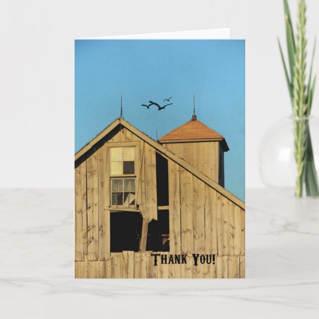 Barn Letterpress Thank You Card (Front)