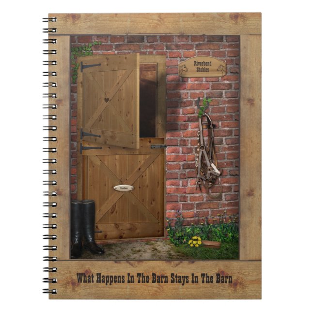 Barn Notebook with customizable text (Front)