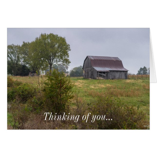 Barn On A Hill Thinking Of You Card (Front Horizontal)