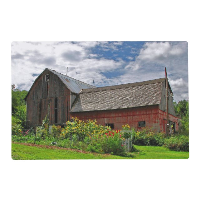 Barn on a Sunny Summer Day Laminated Placemat (Front)