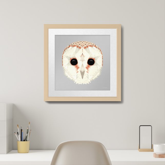 Barn Owl 16x16 Print (Home Office)