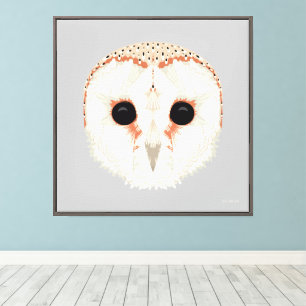 Barn Owl 24x24 Stretched Canvas Giclée Print