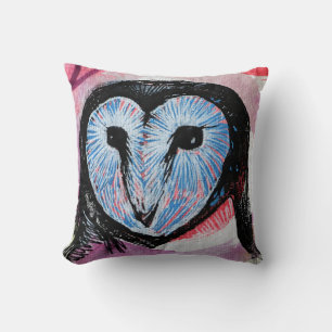 Barn Owl Art                                       Throw Pillow
