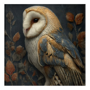 Barn Owl Autumn Portrait Acrylic Print