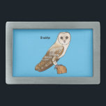 Barn owl bird cartoon illustration belt buckle<br><div class="desc">Barn owl bird cartoon illustration</div>