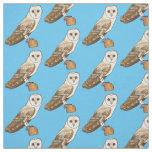 Barn owl bird cartoon illustration fabric