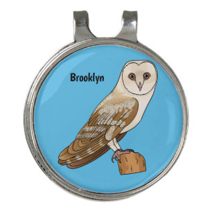 Barn owl bird cartoon illustration golf hat clip