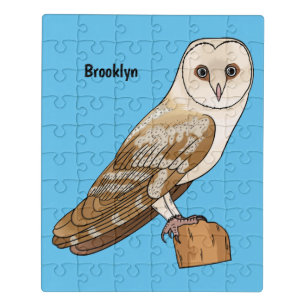 Barn owl bird cartoon illustration jigsaw puzzle