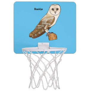Barn owl bird cartoon illustration mini basketball hoop