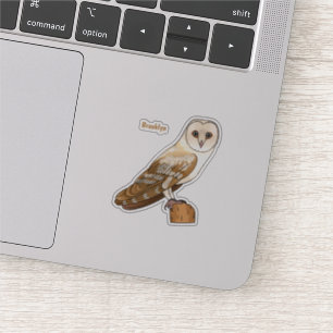 Barn owl bird cartoon illustration sticker