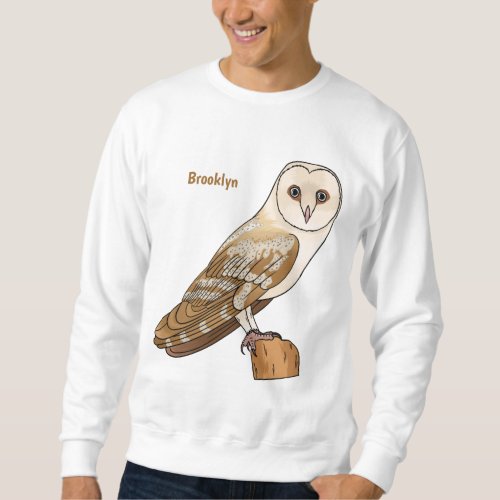 Barn owl bird cartoon illustration  sweatshirt
