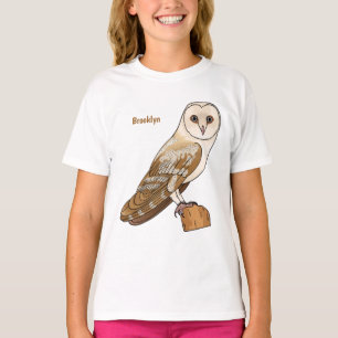 Barn owl bird cartoon illustration T-Shirt