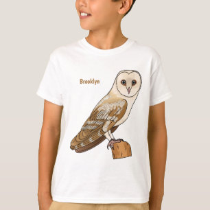 Barn owl bird cartoon illustration T-Shirt